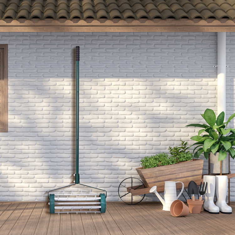18-Inch Rolling Lawn Aerator (with Non-Slip Handle and Aeration Spikes)