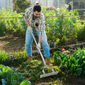 20-inch Wide Aluminum Soil Rake with Long Handle (19 Curved Tines)