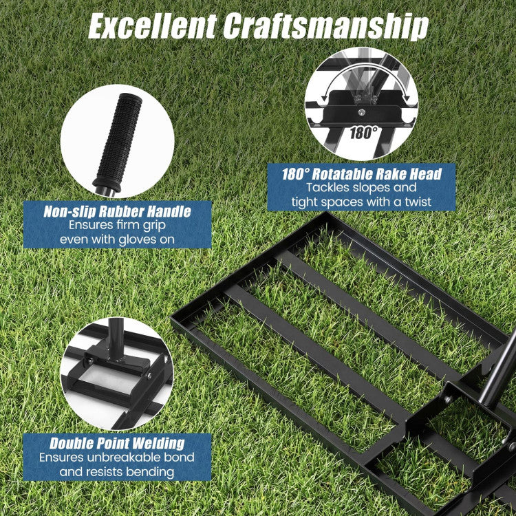 30 x 10-Inch Heavy-Duty Lawn Leveling Tool (with 69-Inch Handle)