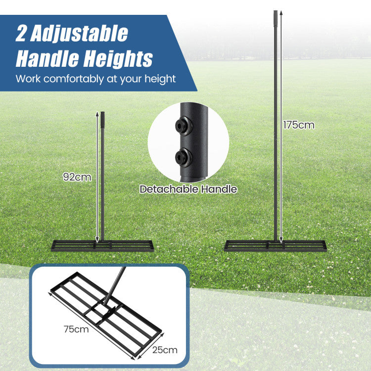 30 x 10-Inch Heavy-Duty Lawn Leveling Tool (with 69-Inch Handle)