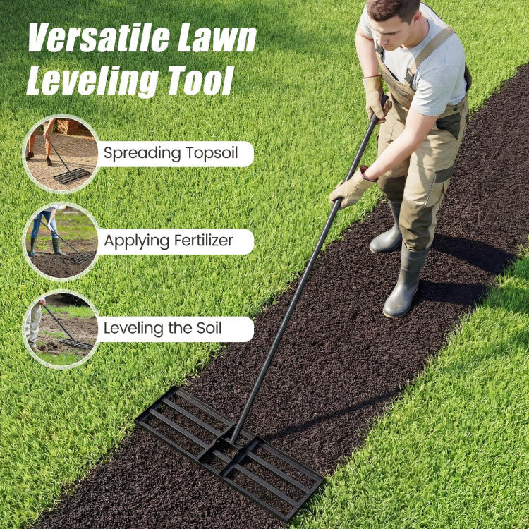 30 x 10-Inch Heavy-Duty Lawn Leveling Tool (with 69-Inch Handle)