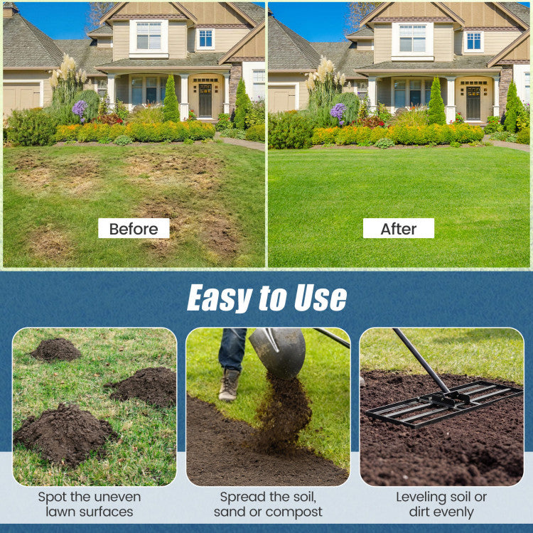 30 x 10-Inch Heavy-Duty Lawn Leveling Tool (with 69-Inch Handle)