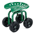 Garden Rolling Workseat with 360° Swivel Seat and Adjustable Height