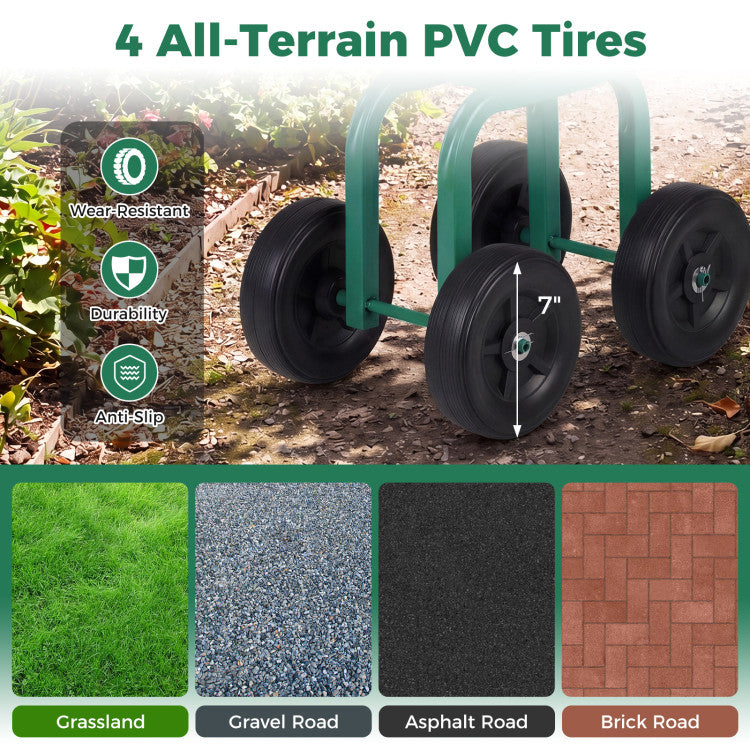 Garden Rolling Workseat with 360° Swivel Seat and Adjustable Height