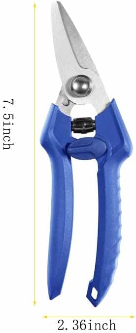 Gardening Scissors Pruning Shears, Blue Handle, Stainless Steel Blades, for Pruning Branches
