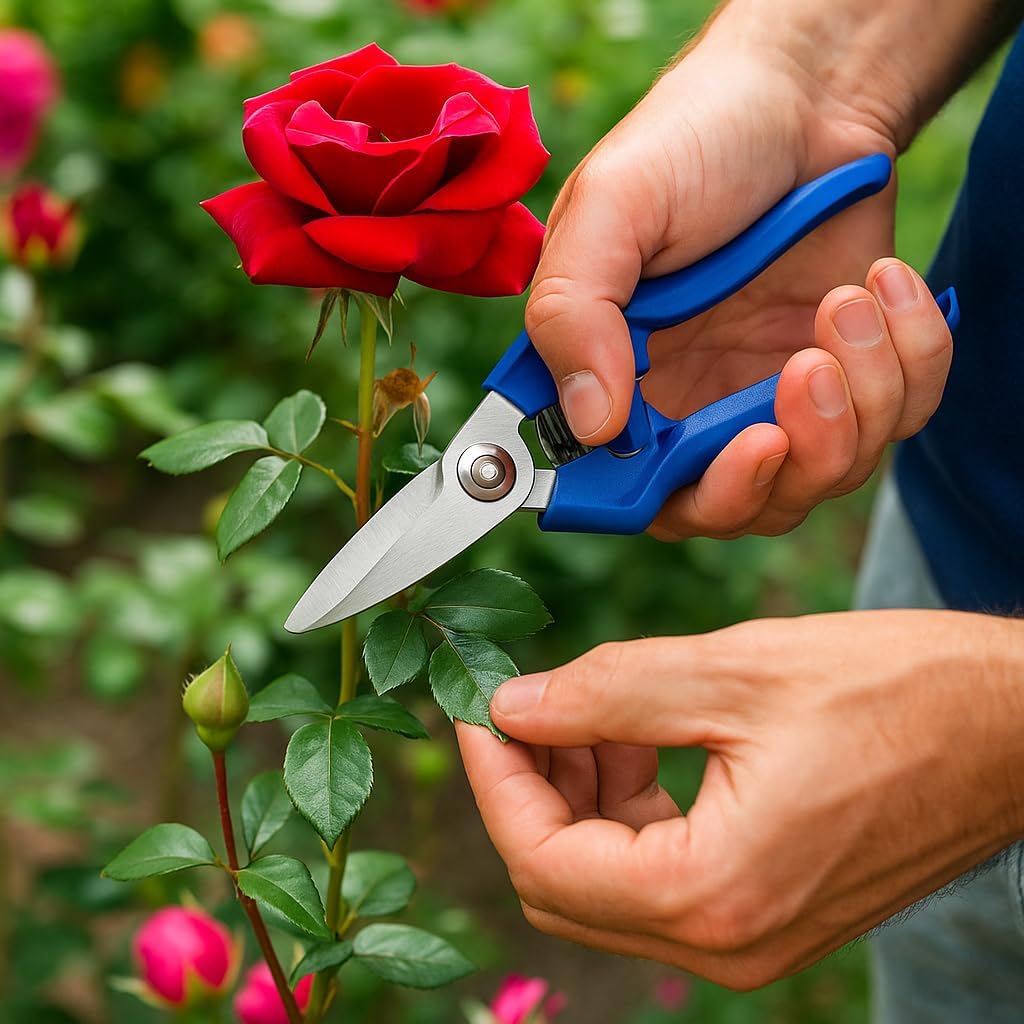 Gardening Scissors Pruning Shears, Blue Handle, Stainless Steel Blades, for Pruning Branches