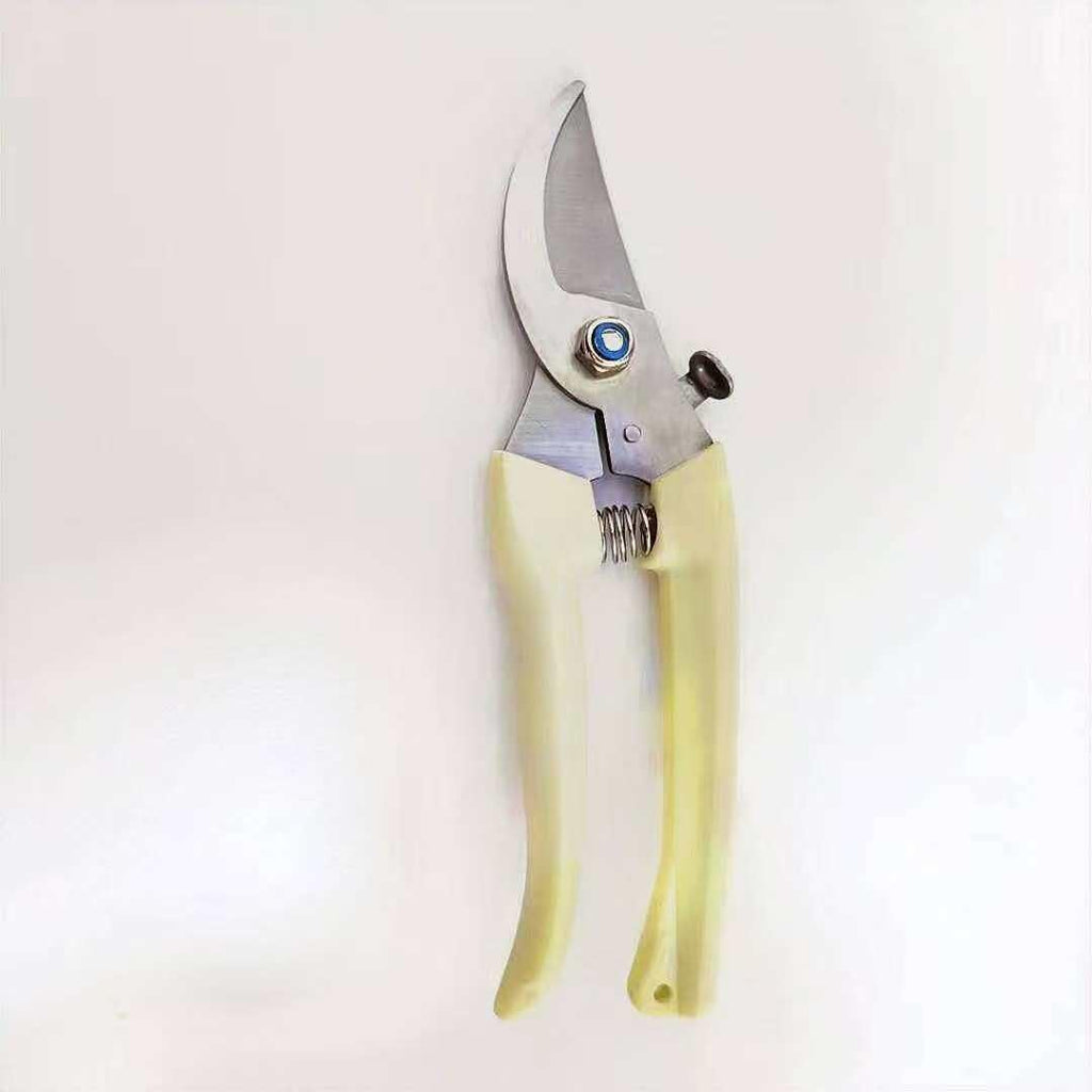 Gardening Scissors Pruning Shears, Off-white Handle, Stainless Steel Blades, for Pruning Branches