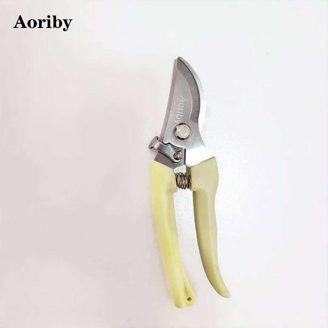 Gardening Scissors Pruning Shears, Off-white Handle, Stainless Steel Blades, for Pruning Branches