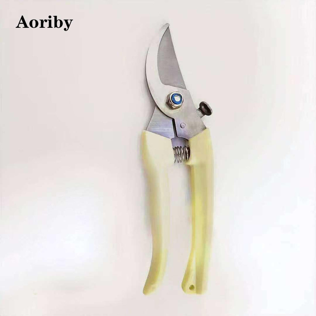 Gardening Scissors Pruning Shears, Off-white Handle, Stainless Steel Blades, for Pruning Branches
