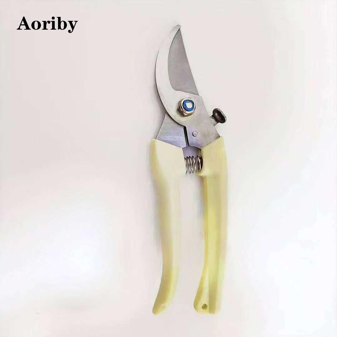 Gardening Scissors Pruning Shears, Off-white Handle, Stainless Steel Blades, for Pruning Branches