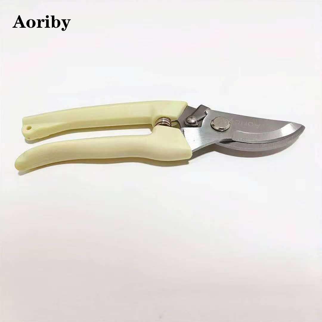 Gardening Scissors Pruning Shears, Off-white Handle, Stainless Steel Blades, for Pruning Branches