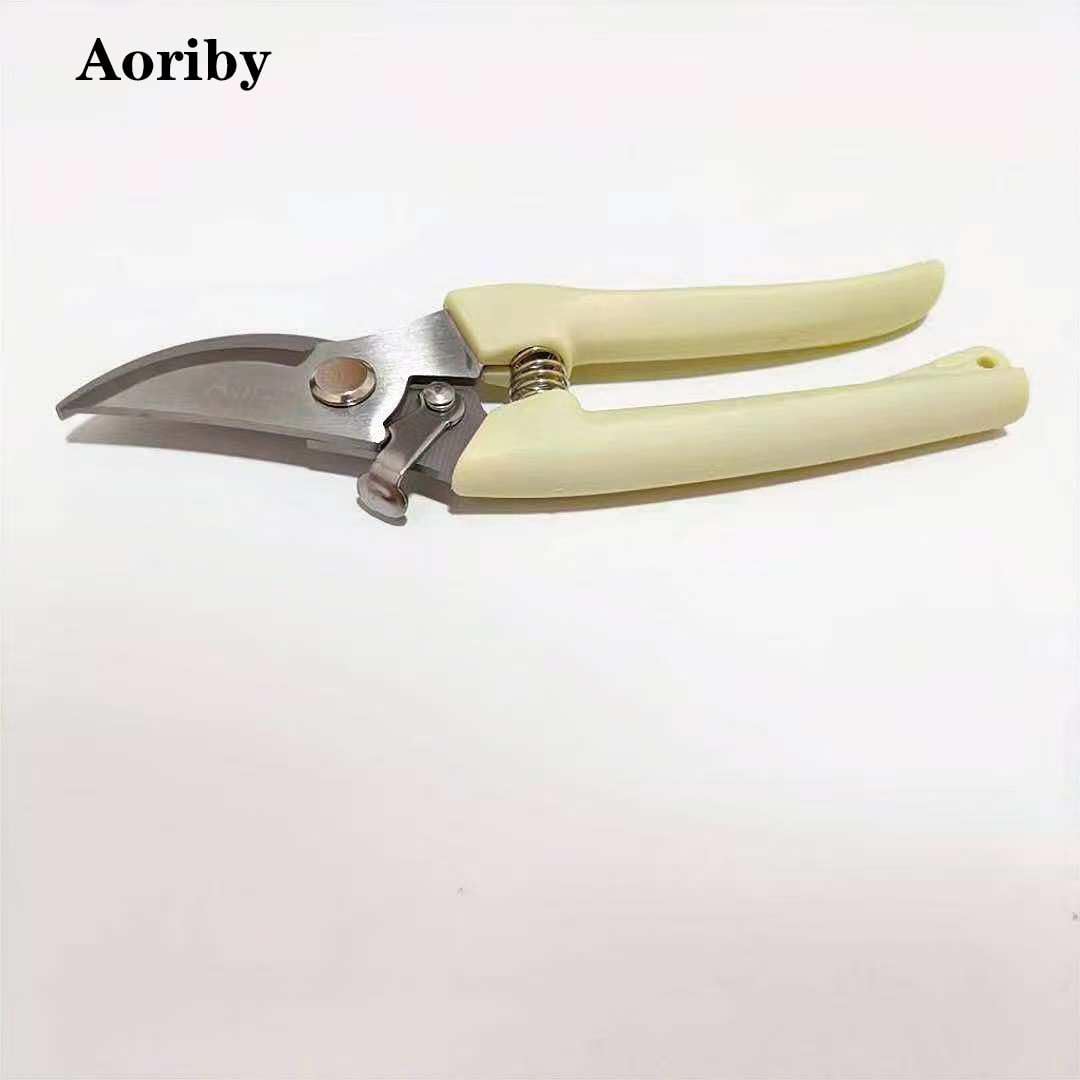 Gardening Scissors Pruning Shears, Off-white Handle, Stainless Steel Blades, for Pruning Branches